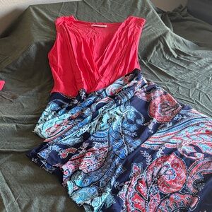 Gilli Bright Pink Top with flowy long skirt maxi dress